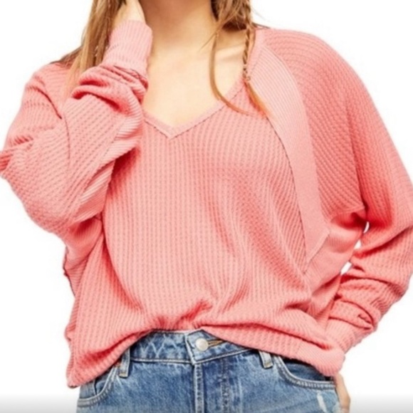 FREE PEOPLE Santa Clara Dolman Sleeve Thermal Top In Dark Mulberry Sz M/L ✨NWT✨ - Picture 6 of 9